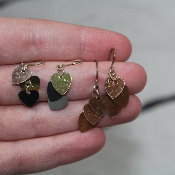 Two Pairs of Sequin Heart Earrings - Picture 1 of 3